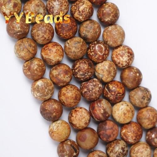 Natural Wood Texture Agates Beads Bark agates 6 8 10 12mm Round Loose Charm Beads For Jewelry Making Bracelets Women Necklaces
