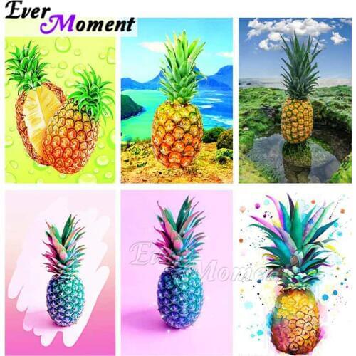 Ever Moment Diamond Painting Pineapple Sunglasses Artwork Full Square Drill Rhinestone Diamond Embroidery Cross Stitch ASF2017