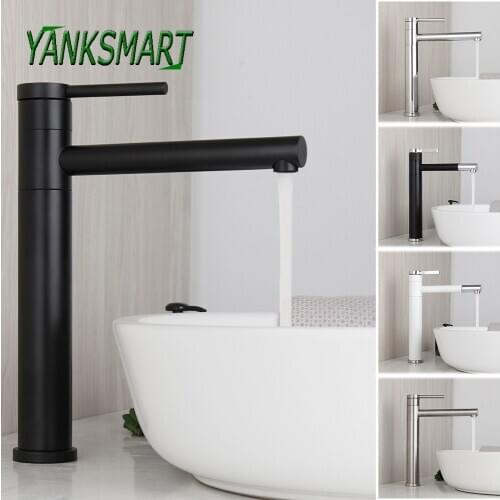 YANKSMART Bathroom Faucet Crane With Aerator 360 Rotating Bath Basin Sink Faucet Deck Mount Cold And Hot Mixer Water Tap