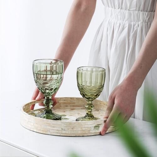 Creative French Glass Cup Round Goblet Palace Style Red Wine Champagne Glass Dessert Cup