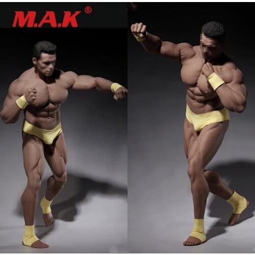 1/6 Scale Male Body Model Super-Flexible Strong Muscular Seamless Figure Body With Stainless Steel in Suntan Color For 1/6