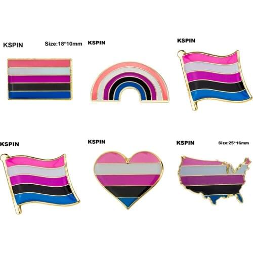 Gender Fluid Pride LGBT Pride Badge Lapel Pin Brooch
