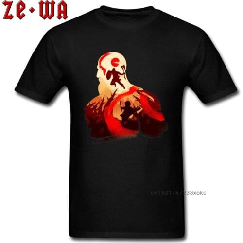 Men T-shirt God of War Tops Tees Kratos Gamer Tshirt Father and Son Adventure 100% Cotton T Shirt Space X Awesome Designer