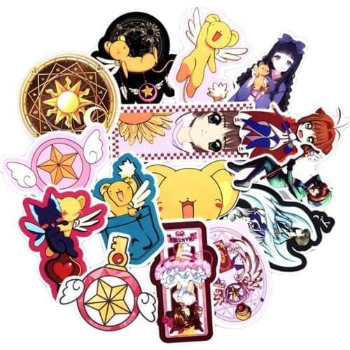 15Pcs/lot Card Captor SAKURA Stickers Creative Suitcase Stickers For Laptop Luggage Bags Bike Phone Cool Sticker