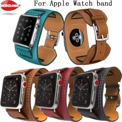 2020 New Luxury Genuine Leather Band CLassic Bracelet Leather Strap Watchband for Apple Watch band For Apple 38mm 40mm 42mm 44mm