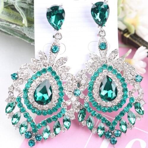 New Fashion Luxury Crystal Earrings For Women Vintage Hanging Earrings Hoop Earrings 2021 Trend Womens Jewelry Party Gifts