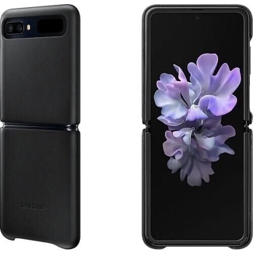 Original SM-F700F Samsung Galaxy Z Flip Phone Case 2020 Genuine Leather Protection Cover