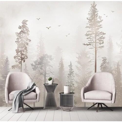 Custom 3D Wallpaper Mural Nostalgic Woods Birds Living Room Bedroom Background Wall Home Decoration