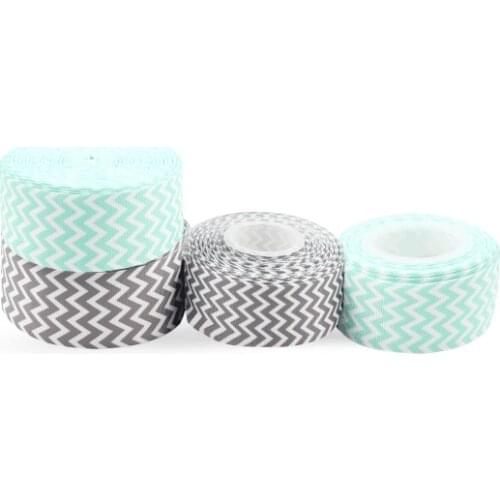 Q&N ribbon 38mm/50mm/75mm Water Ripple Stripe Printed Grosgrain Ribbon Webbing 50yards/roll For Headband Free Shipping