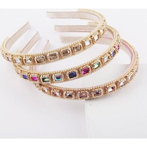 New fashion personality Korean version of diamond-studded pearl particles beautiful hair bands ladies leisure gifts travel bands