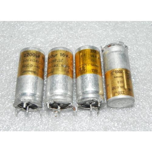 Hot spot DIN41267 gold 16V2200UF 16V 2200UF vertical high end filter aluminum electrolytic capacitor Inductor