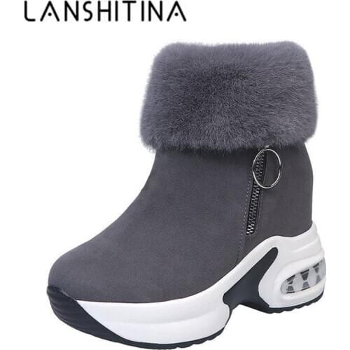 Women Ankle Boot Warm Plush Winter Shoes For Woman Boots High Heels Ladies Platform Boot New Mother Snow Boots Height Increasing