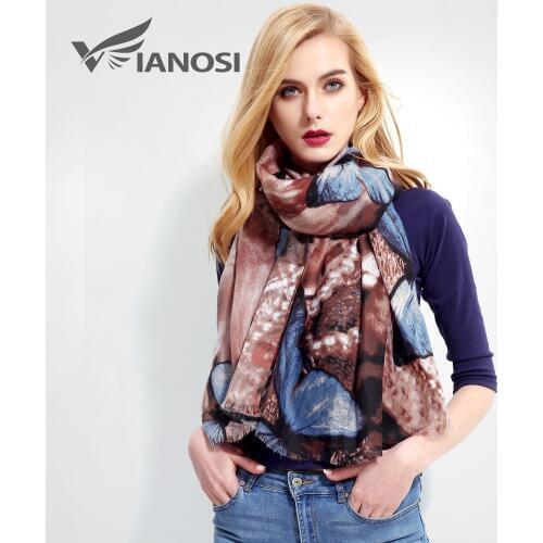 [VIANOSI] Brand Design Women Scarf Foulard Femme Print Butterfly Cotton Winter Scarfs Bandana Scarf VR001