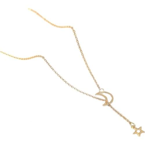 80% Ho tSale Lady Fashion Simple Charm Necklaces Moon Star Long Pendant Necklace Choker Club Party Women Statement Jewelry Gifts