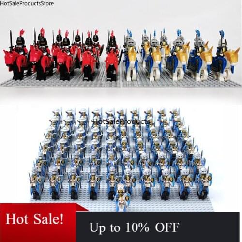 10PCS/Lot Medieval Castle Knights Horse soldiers Building Bricks Blocks kid toy