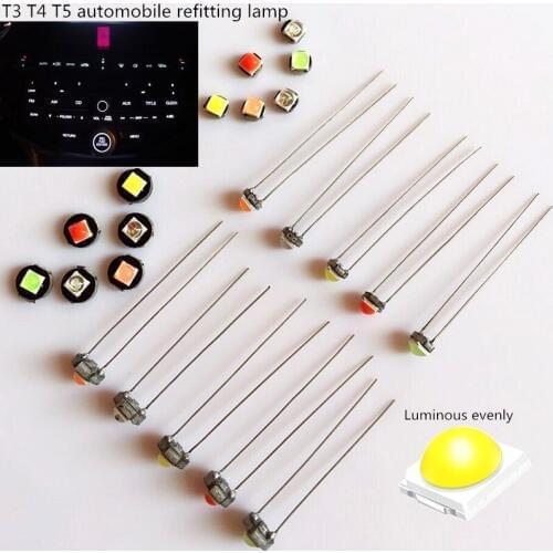 10pcs T3 T4 T4.7 T5 12V super bright 3030 led instrument panel warning lamp automobile bulb lamp Central control air conditionin