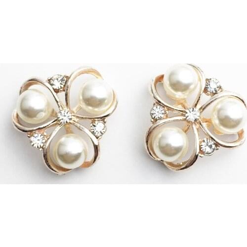 50 PCS 21mm Fashion Style Metal Alloy Gold/Silver Color Pearl Flowers Connectors Charm For Jewelry Making