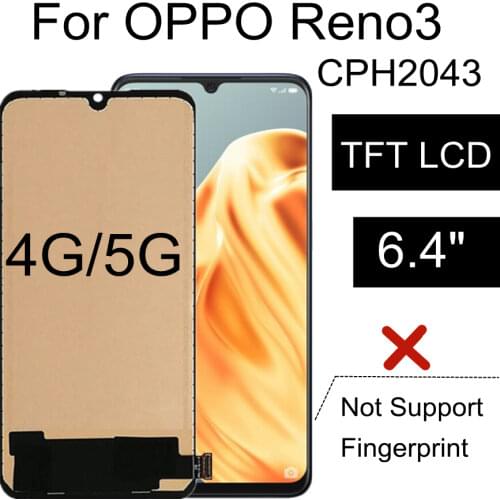 6.4" TFT LCD For OPPO Reno3 4G/5G LCD Display Touch Screen Digitizer Assembly Replacement For oppo Reno 3 CPH2043 PCHM30 LCD