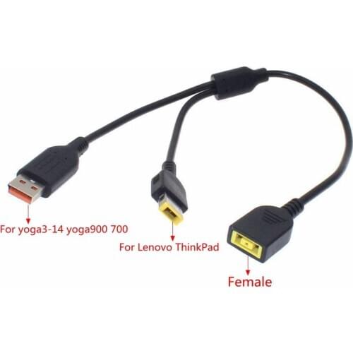 DC Jack Power Adapter Cable Square Plug Female to Special USB Charger Male for Lenovo thinkpad for yoga3-14 yoga900 700