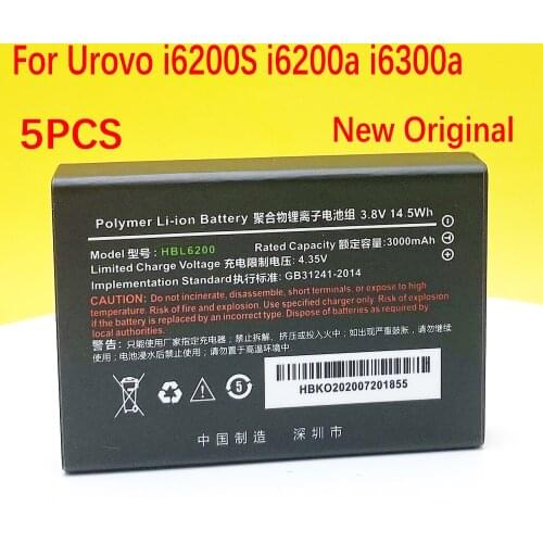 5pcs WISECOCO High Quality 3800mAh HBL6200 Battery For Urovo i6200S i6200a i6300a Scanner Cellphone Bateria + Tracking Number