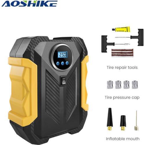 AOSHIKE 12V Digital Tire Inflator Car Portable Air Compressor Pump 150 PSI Car Air Compressor for Motorcycles Bicycles Hot Sale