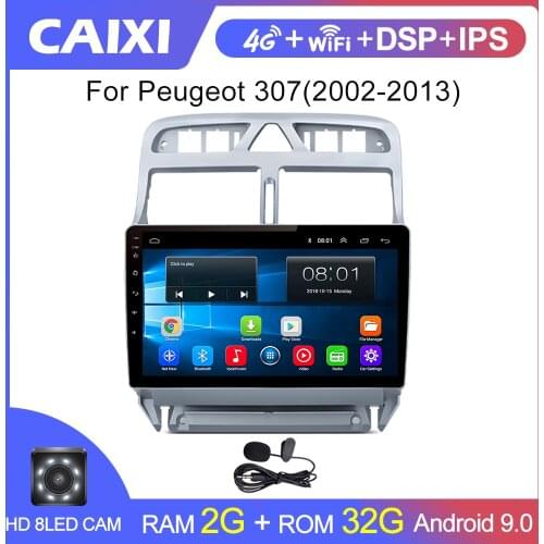 2 din Android 9.0 Car multimedia Player GPS Navigation Multimedia For peugeot 307 307CC 307SW Radio 2002-2013 car radio stereo