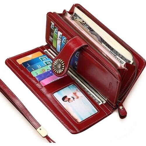 Aliwood Brand Hollow Women Clutch Leather Wallet Female Long Wallet Women Zipper Purse Strap Money Bag Purse For iPhone Carteira