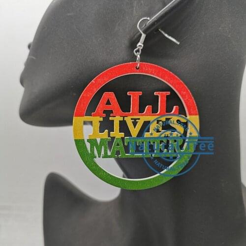 Free Shipping! All Lives Matter Wooden Earrings