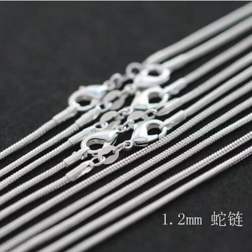 Wholesale Price 10pcs/lot Snake Chain Necklaces Pendant 925 Silver Women Men Classic Jewelry