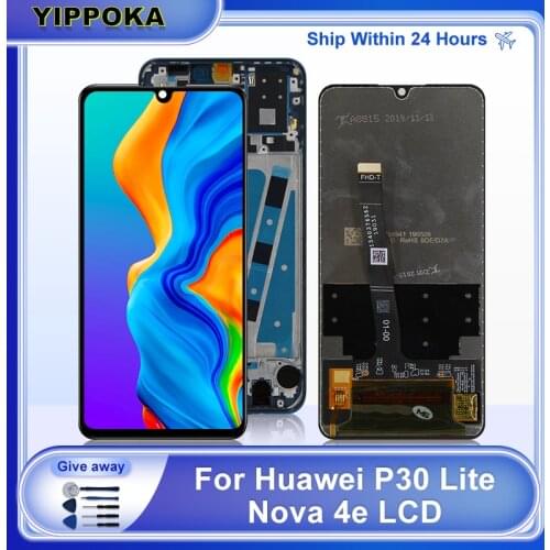 2312*1080 Original LCD With Frame For HUAWEI P30 Lite LCD Display Screen For HUAWEI P30 Lite Screen Nova 4e MAR-LX1 LX2 AL01