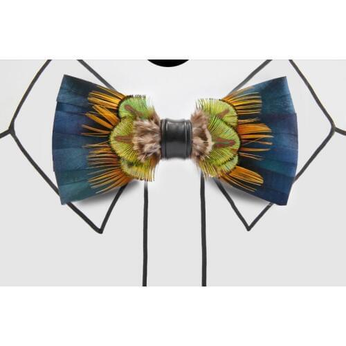 Free Shipping mens male fashion casual Feather bow tie men women blue green hit color handmade original groom groomsman wedding
