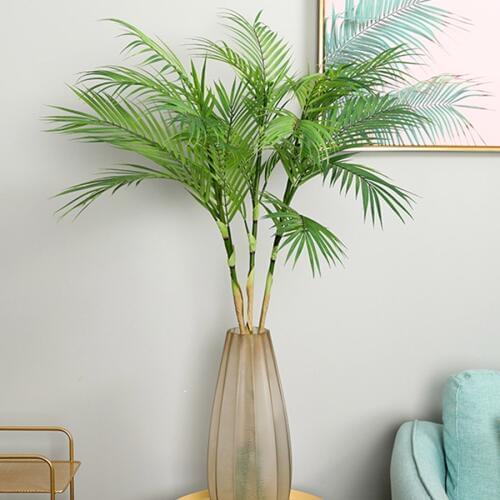 Palm Tree Artificial Leaves Branches Vivid Wild Faux Foliage Fake Plant for Home Wedding Living Room DIY Decoration Jungle Party