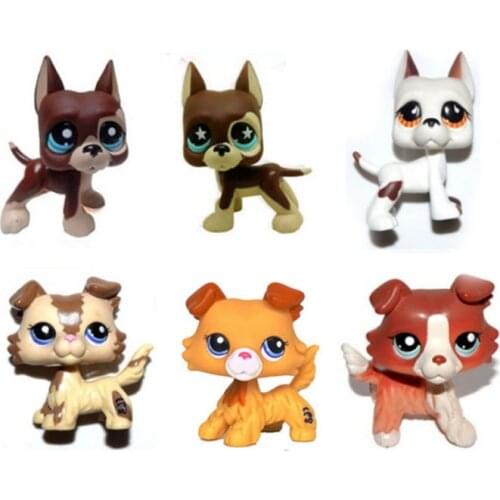 Pet Shop White Yellow Red Brown Cheap Collie Great Dane Dog Collection Loose Figure Child Toy