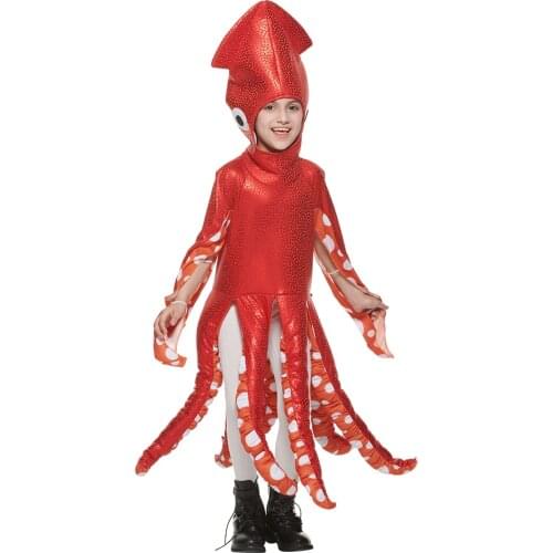 Reneecho Octopus Costume Child Squid Outfit Ocean Animal Halloween Costume For Kids Purim Party Cosplay