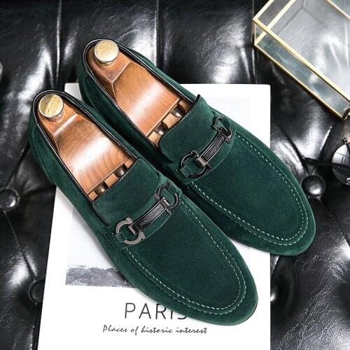 Loafers Men Fashion Suede Shoes Slip-on Shoes Moccasins Soft Sole Driving Shoes Men Handmade Footwear Evening Dress Elegantes 47