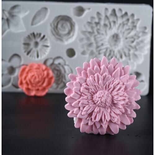Luyou 209*119mm Big Sugarcraft 1 pcs Flower silicone mold fondant mold cake decorating tools chocolate gumpaste mold FM1388