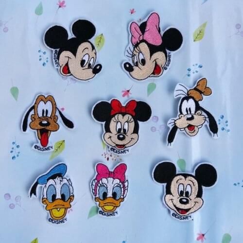Mickey Mouse Cartoon Embroidery Hot Sticker Fashion Childrens Clothing Patch Paste Diy Repair Hole Decoration Sticker