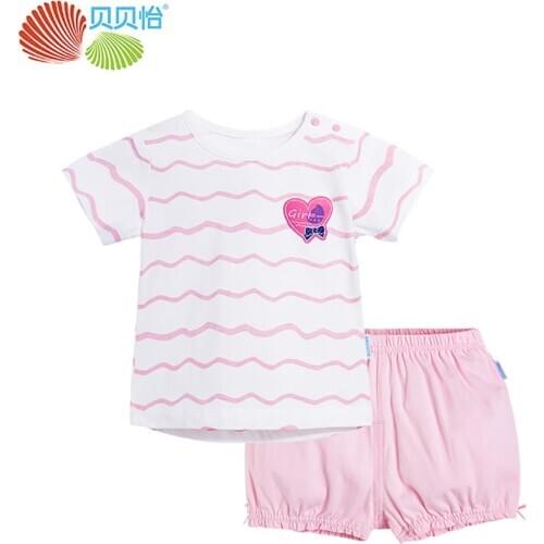 Bornbay fashion clothes for girl summer short sleeve T-shirt+pants 2 pcs suit baby girl clothes set casual girl set kids clothes