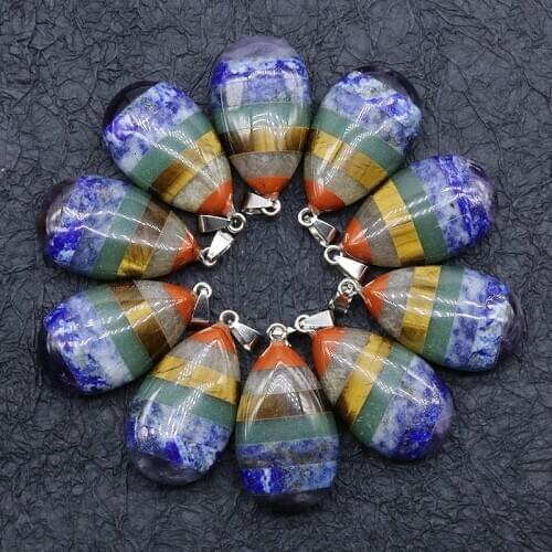 Natural Stone Chakra Energy Necklace Pendant Pendulum for Dowsing Spiritual Balance Healing Necklace Amulet Wiccan Reiki Jewelry