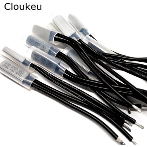 5Pcs KSD9700 250V10A Temperature Switch Thermal control Normally Closed 105/110/115/120/125/130/135/140/145/150 Degree Celsius