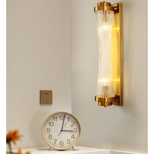 Luxury Postmodern Crystal Wall Lamp Living Room Simple Creative Personality Bedroom Bedside Aisle Tv Background LED Light