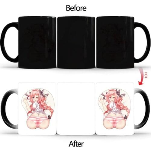 Pink temptation Heat Sensitive Mug Creative Color Changing cup Ceramic Drinkware For Tea Milk Coffee Mugs BSKT-096