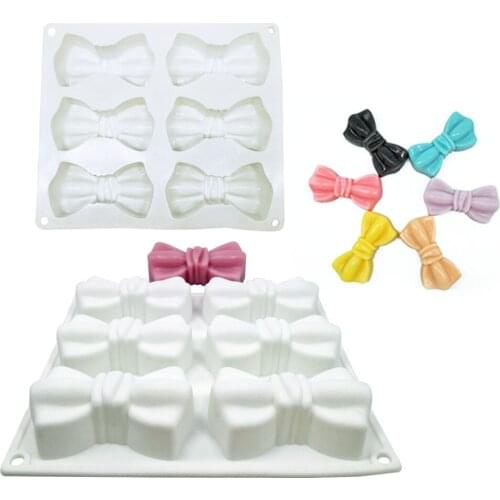 3D Bow Tie Silicone Soap Mold Bow Resin Mold Candle Soap Making Candy Craft Moulds Bow-knot Fondant Cake Decorating Soap Mold