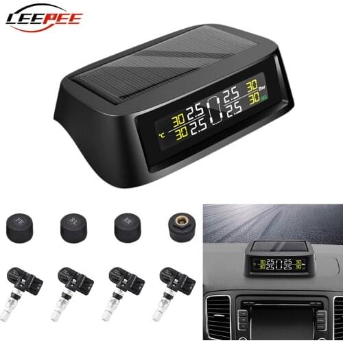 0-8 Bar Digital TMPS Solar Car Tire Pressure Monitoring System Security Alarm Tire Interior External Sensor Kit Auto Electronics