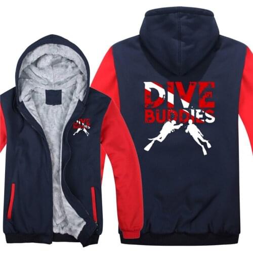 Scuba Diving Hoodies Men Cool Coat Thicken Dive Diver Sweatshirt Mans Jacket Hoody