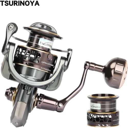 TSURINOYA Jaguar 4000 5000 Spinning Reel 10BB/5.2:1/7kg Drag 2 Spool Lure Fishing Reel Pescaria Molinete Pesca Saltwater Wheel