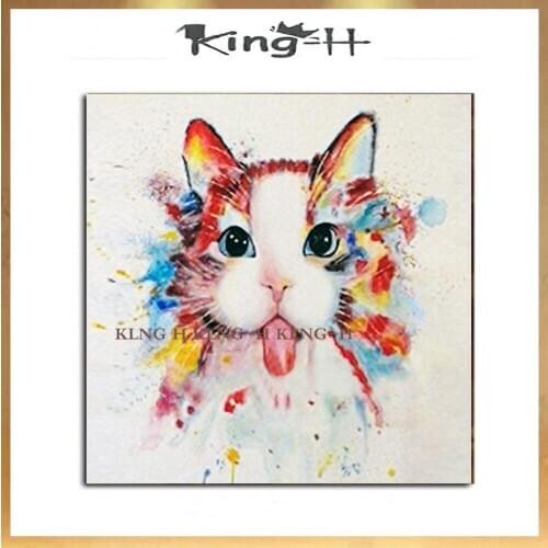 Animal manual painting creation sprout cat wall decoration painting the sitting room decorate children room hung a painting oil