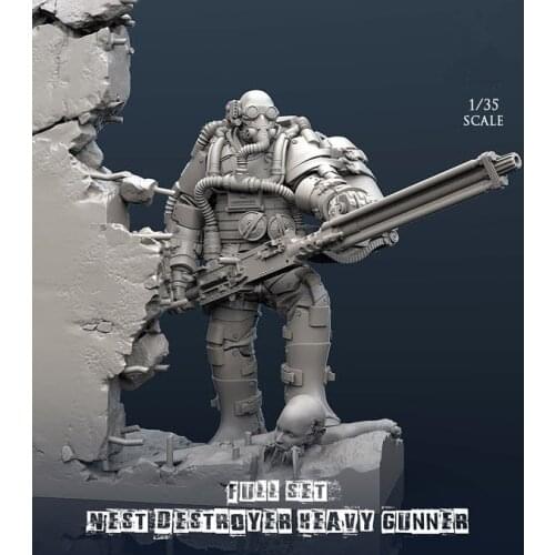 1/35 Resin Figures Model kits Fantasy model Machine gunners and resin scenes Unassambled Unpainted 394