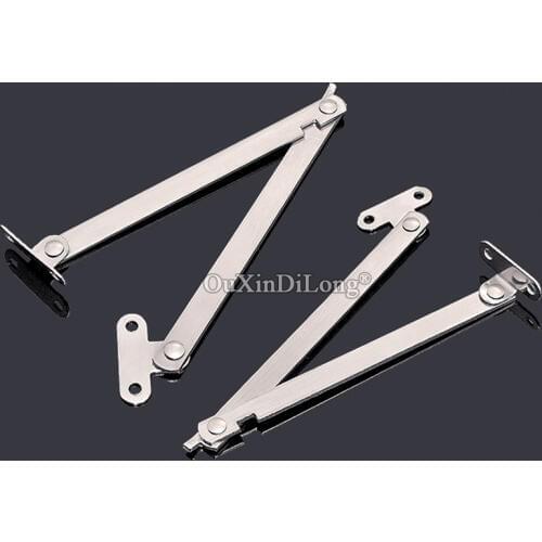 HOT 10PCS Stainless Steel 2 Fold Pull Rod Kitchen Cabinet Hinges Cabinet Door Turn Down Support Bar Furniture Connect Fittings