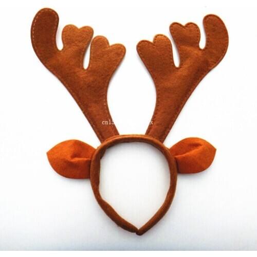 100pcs Christmas Party Decoration Gift Antlers Deer Horn Headband Santa Reindeer Headwear Headwear